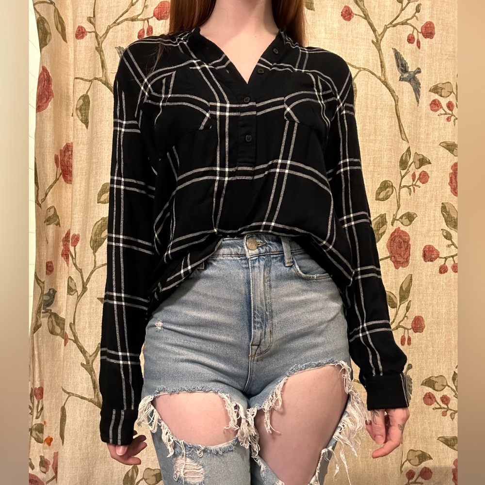 Lucky Brand Flannel Tunic Top